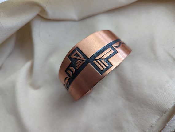 Vintage Western Copper Cuff Bracelet All Gender - image 5