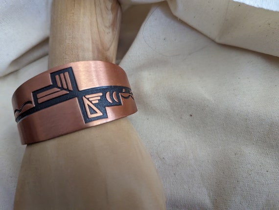 Vintage Western Copper Cuff Bracelet All Gender - image 9