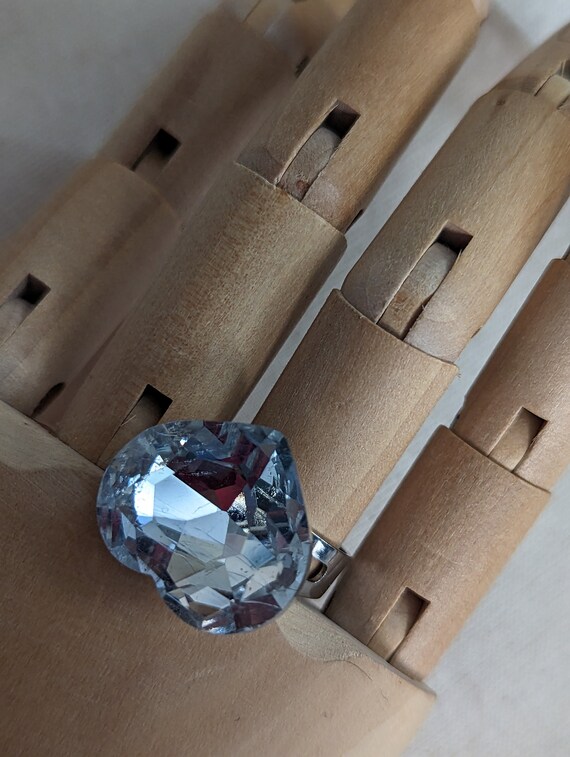 Vintage Heart Rhinestone Adjustable Ring Y2K Diva… - image 8