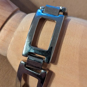 Vintage Silver Rectangle Link Bracelet