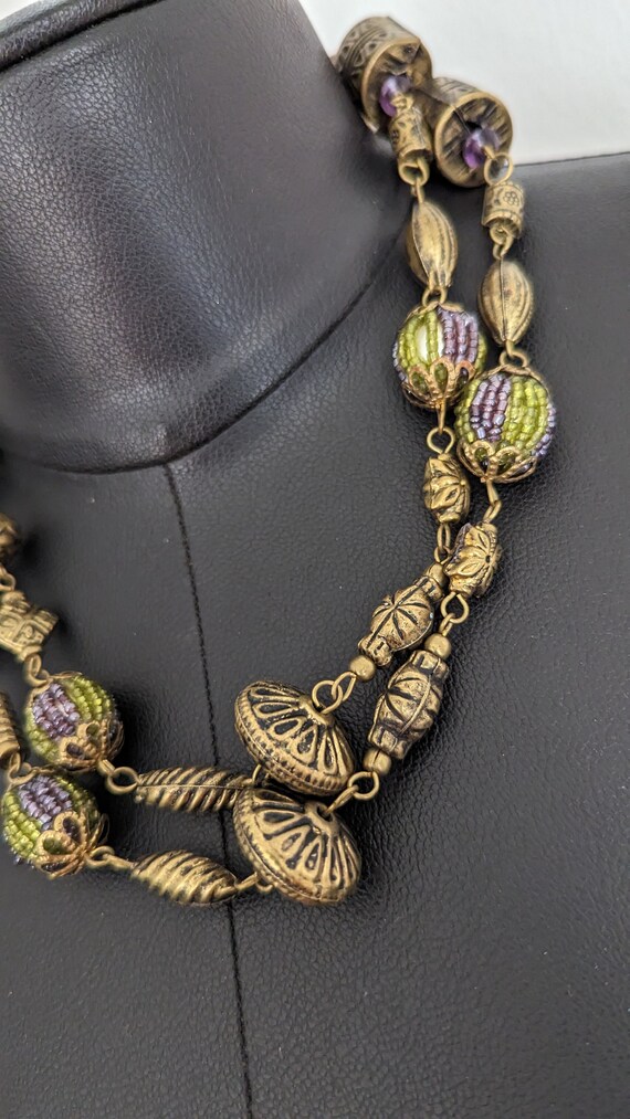 Vintage Beaded Linked Long Necklace - image 7