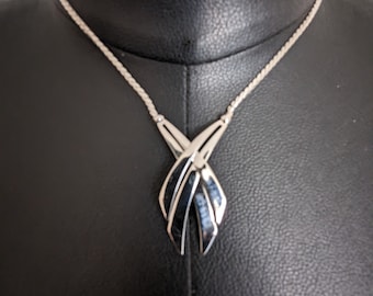 70s Silver Western Feel Monet Pendant Necklace