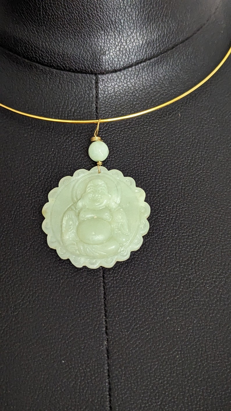 Vintage Buddha Pendant Jade on a Neck Wire - Etsy