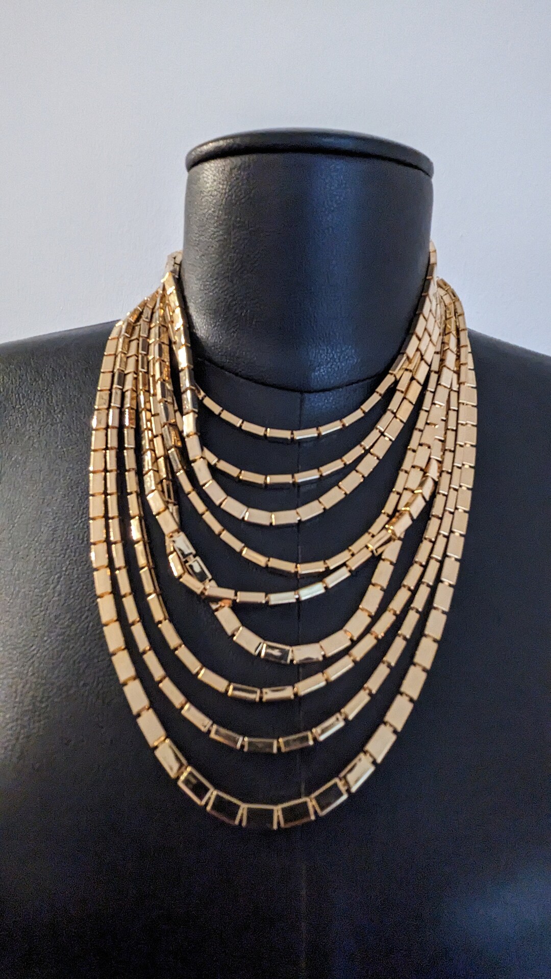 Vintage Disco Golden Multiple Chain Necklace - Etsy
