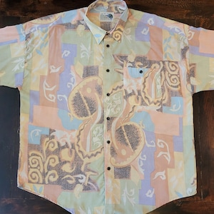 Vintage crazy pattern short-sleeved summer shirt