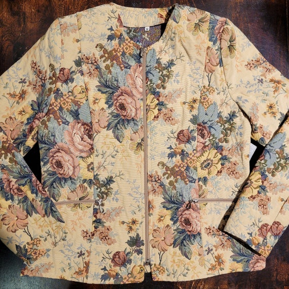 veste vintage à fleurs