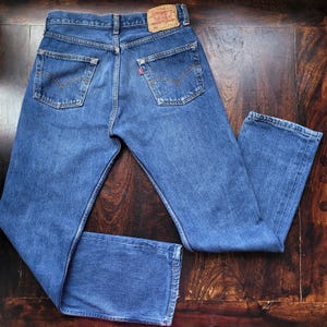 Vintage 90&#39;s Levi&#39;s 501 Blue Jeans Made in UK W28-29L30