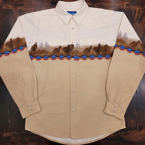Vintage Wrangler Western Shirt Horse Print Size S/M