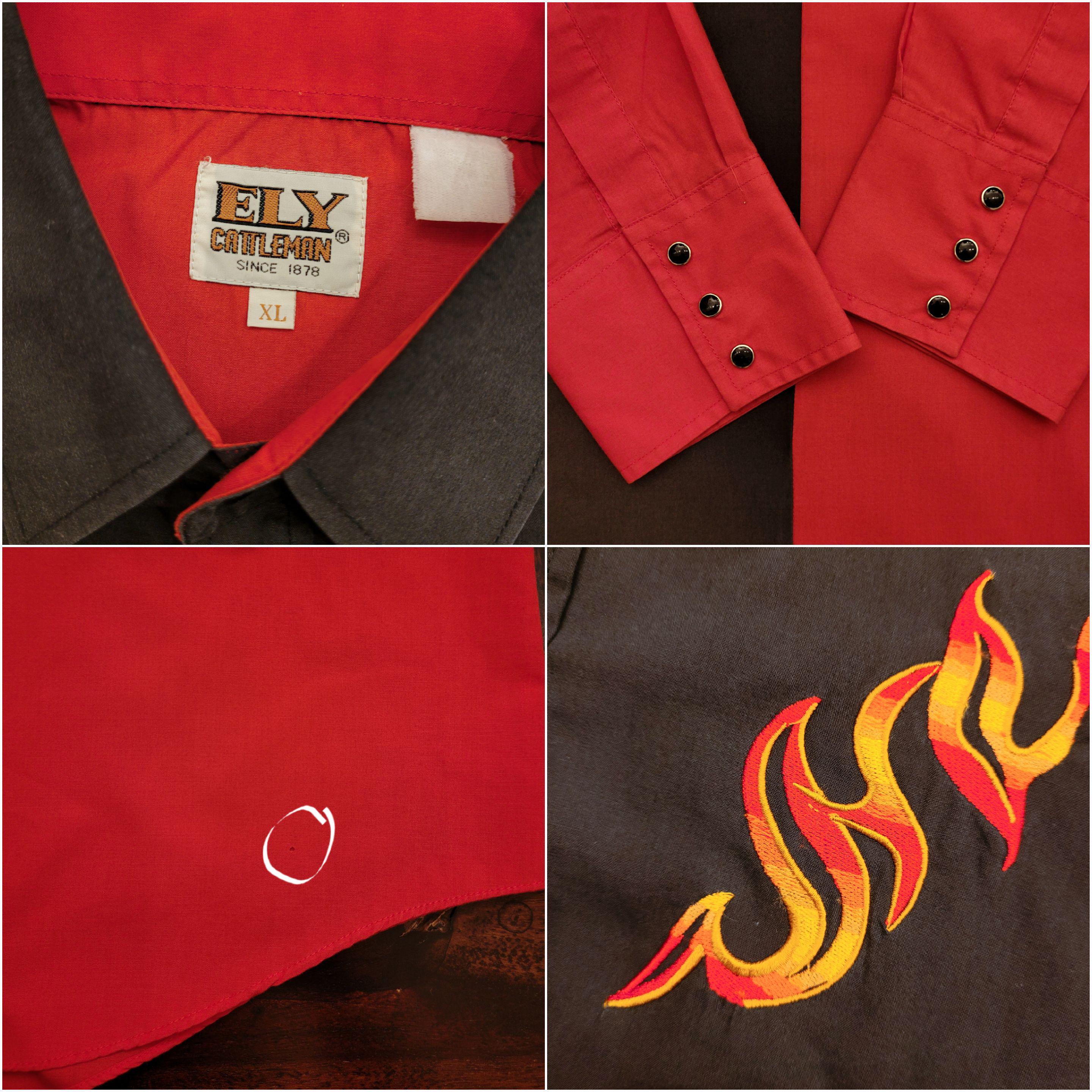 Vintage 70s 80s Ely Cattleman Black and Red Western Shirt Vintage 70s 80s Ely Cattleman Black and Red Western Shirt