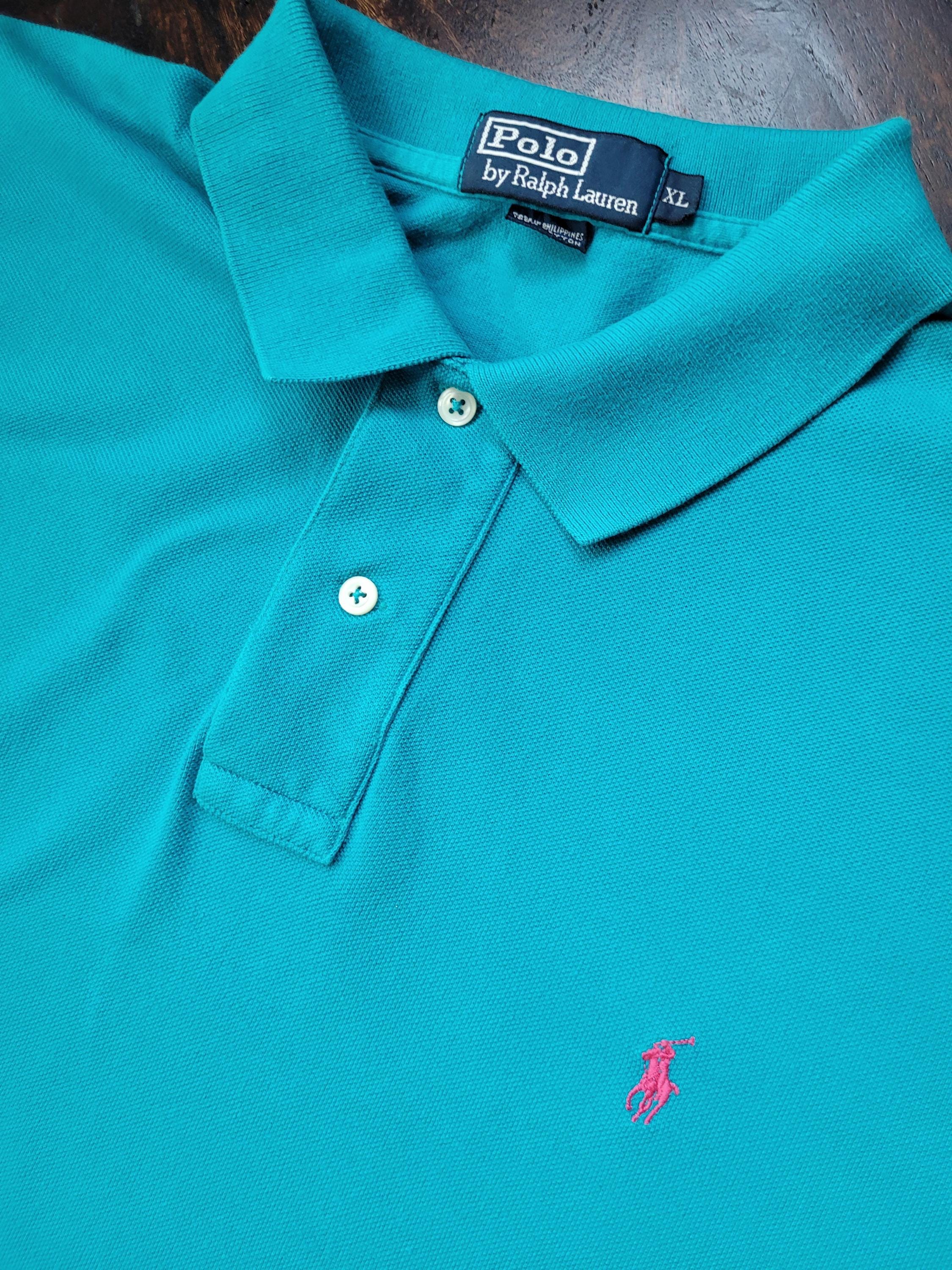 Vintage 90's Polo Ralph Lauren Polo Shirt Turquoise Size XL/2XL - Etsy