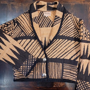 Vintage Southwestern Jacket Woven Cotton Painted Pony Made in Texas