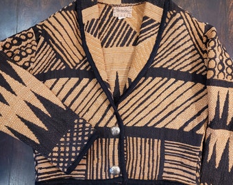 Vintage Southwestern Jacket Woven Cotton Painted Pony Made in Texas