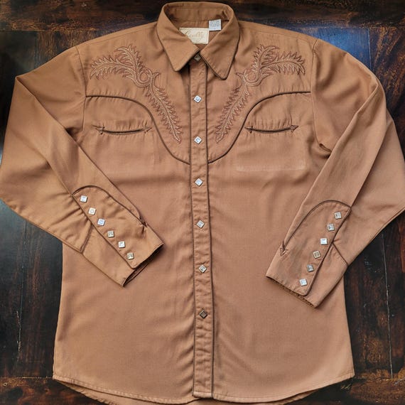Vintage Scully Boot Stitch Embroidered Western Shirt Men's M
