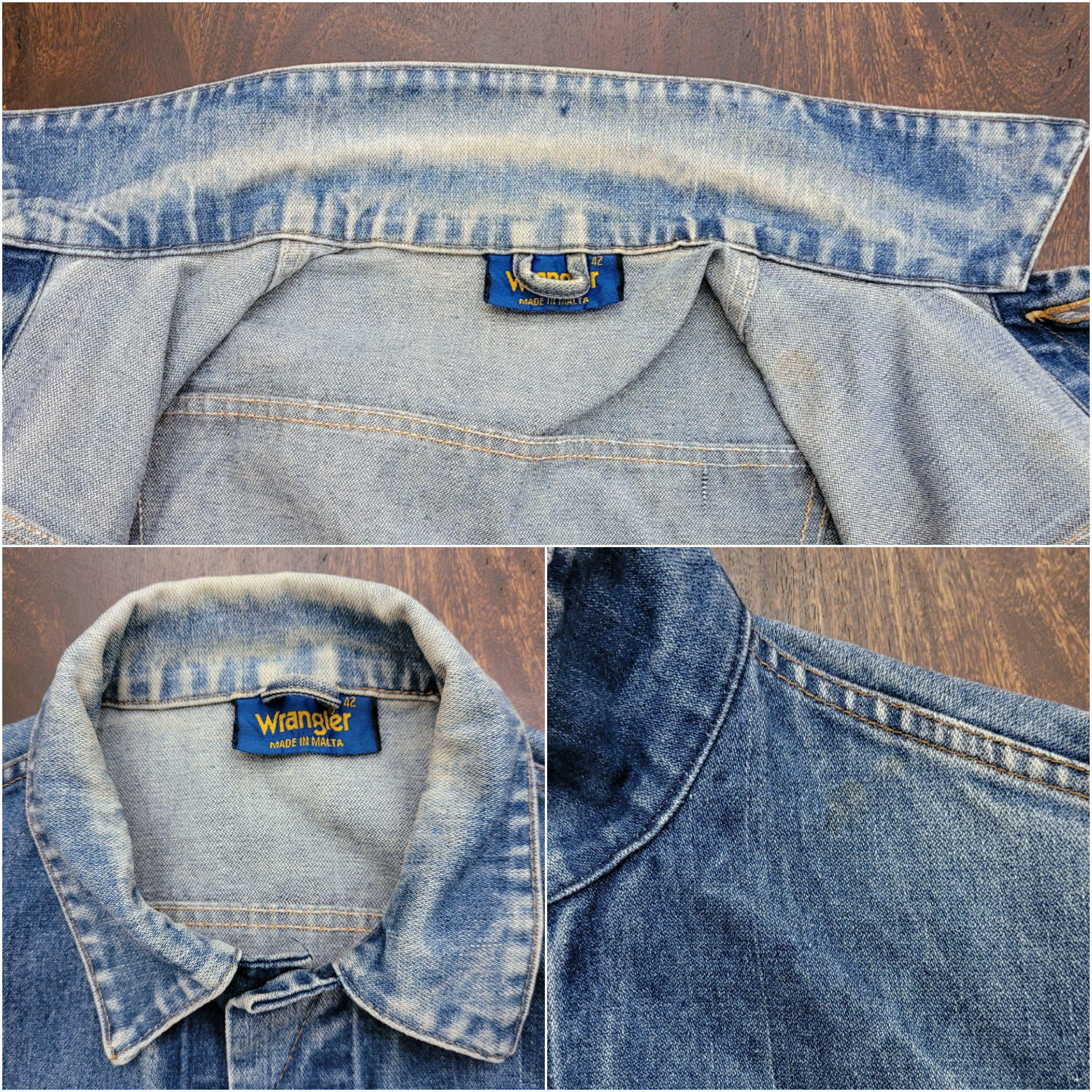 Vintage 70's 80's Wrangler Denim Jacket M Honeycomb Fade