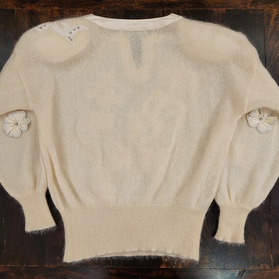 Vintage 80's Escada mohair sweater with floral em… - image 7