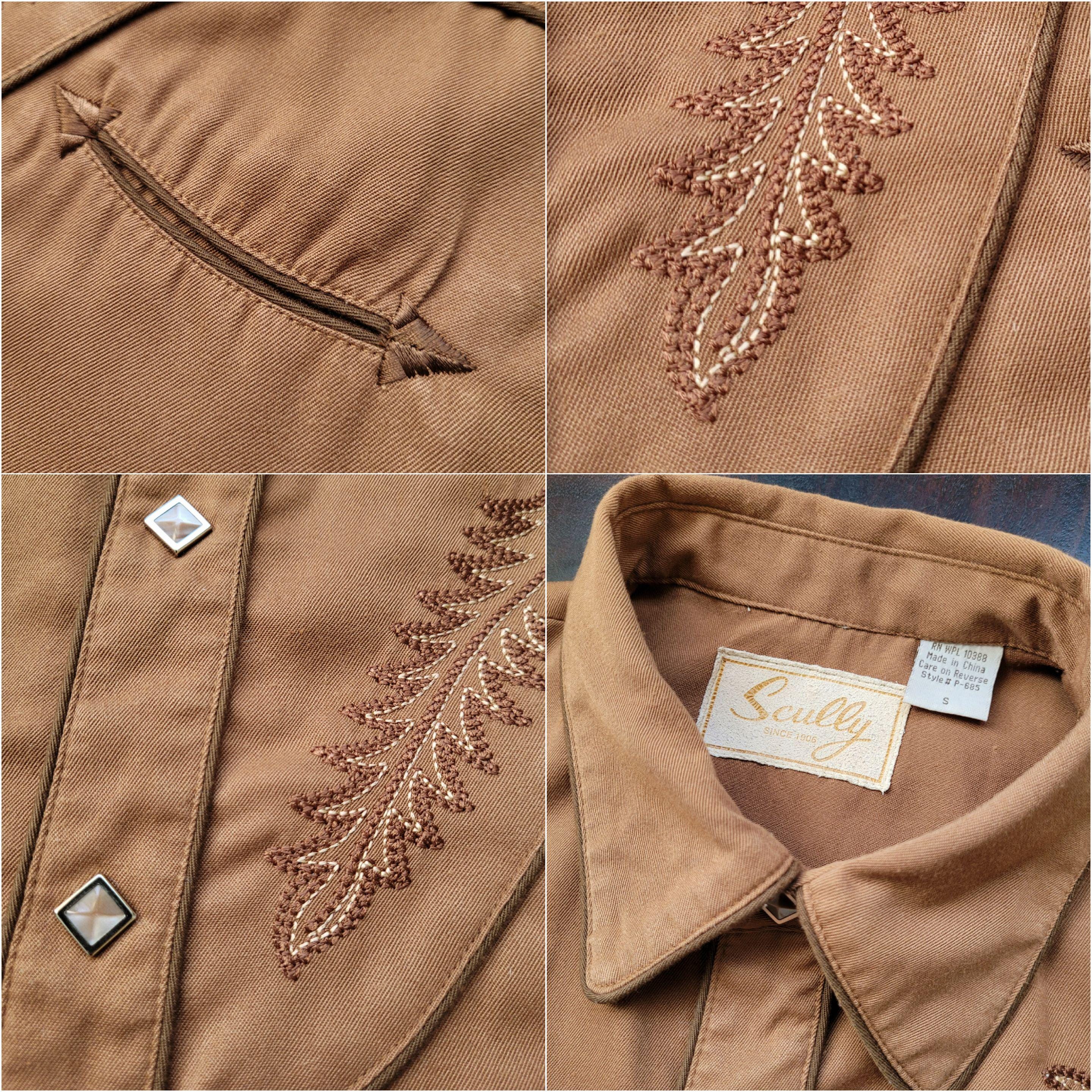 Vintage Scully Boot Stitch Embroidered Western Shirt Men's M