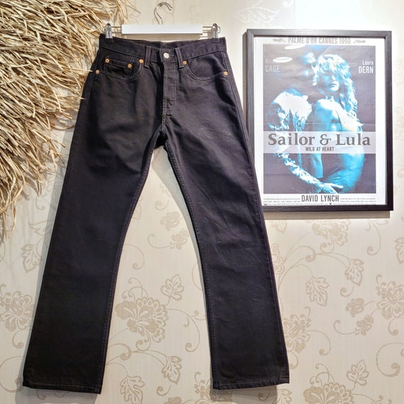 Vintage 90's Levi's 555 Black Jeans W27L30 Made in UK - Etsy