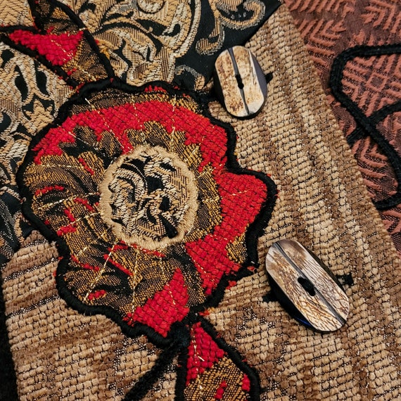 Vintage 90s Julia Kim tapestry embroidery patchwo… - image 4