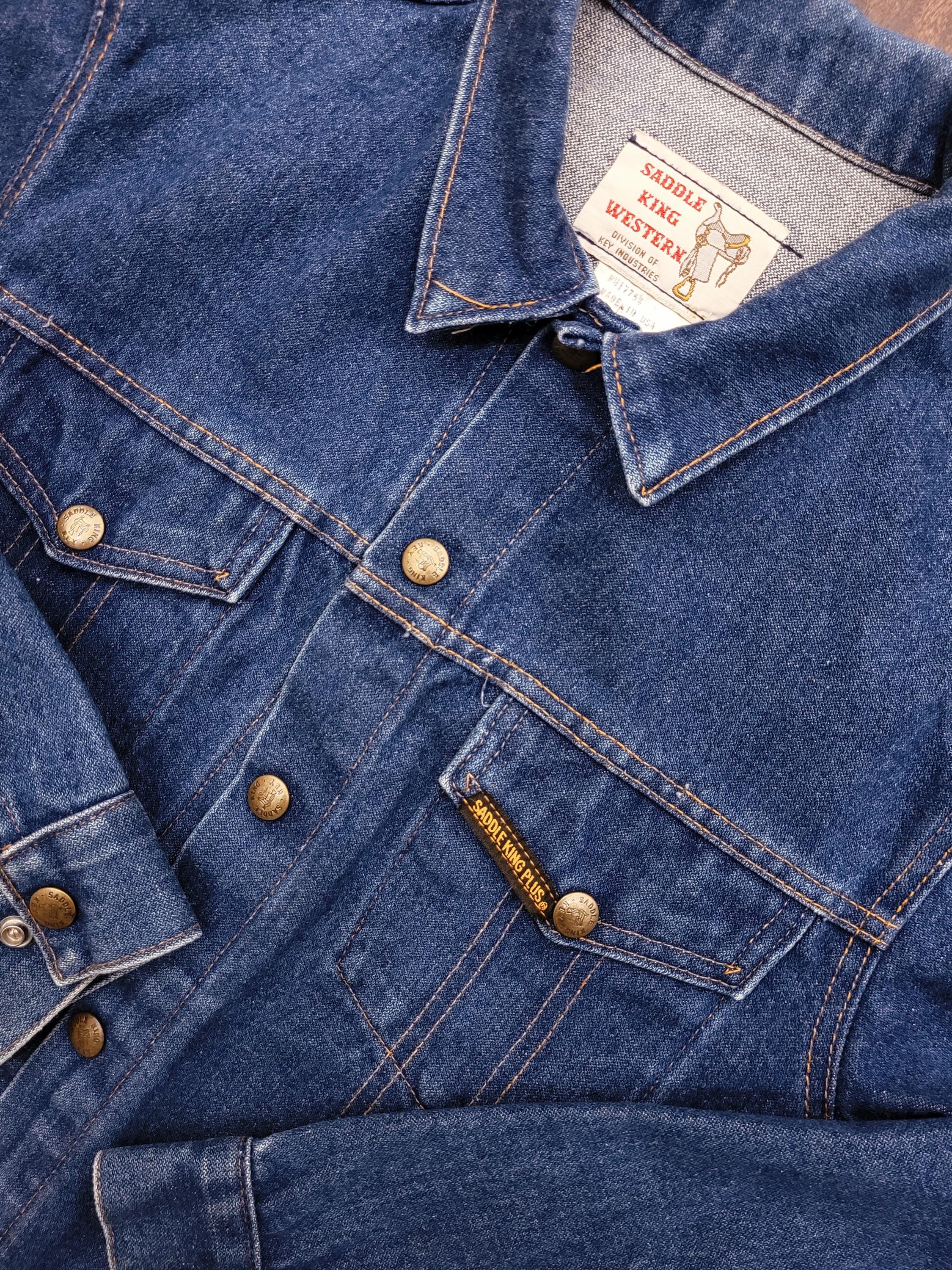 Vintage 80s Saddle King Western Denim Jacket Made in USA Size S