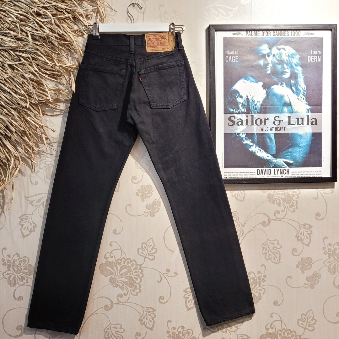 Vintage 90's Black Levi's 501 Jeans W24 L30 Made in UK