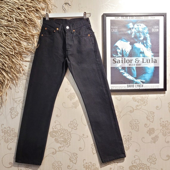 Vintage 90's Black Levi's 501 Jeans W24 L30 Made in UK - Etsy