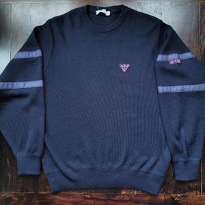 Vintage Sailing Sweater Wool Nautical Themed Jumper Size M/L