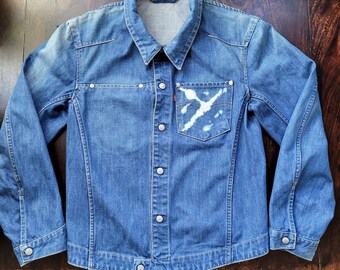 Vintage 80's 90's Rare Levi's Silvertab Sherpa Denim Bomber