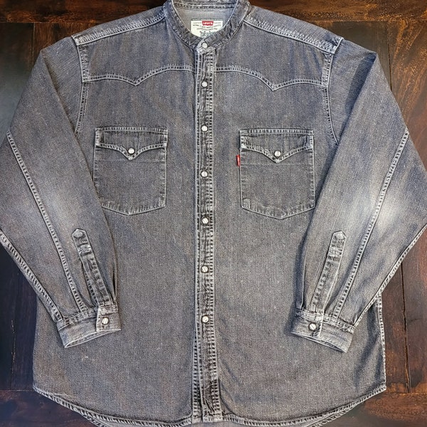 Camisa Vintage 90's Levi's Barstow gris talla L