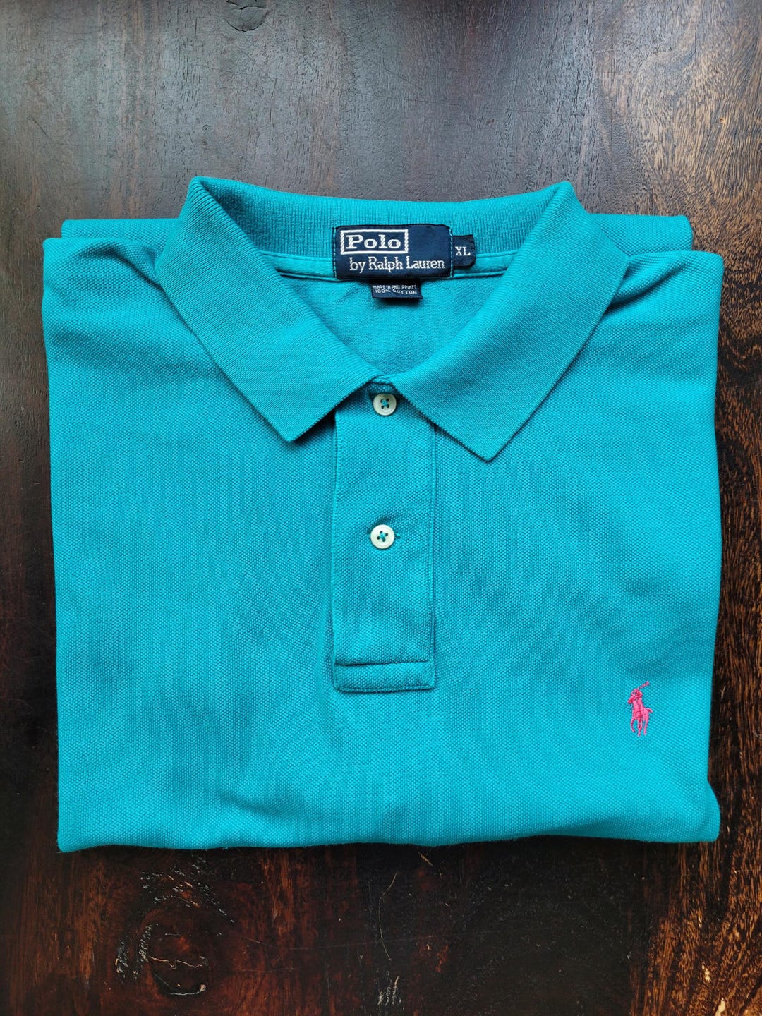 Vintage 90's Polo Ralph Lauren Polo Shirt Turquoise Size XL/2XL - Etsy