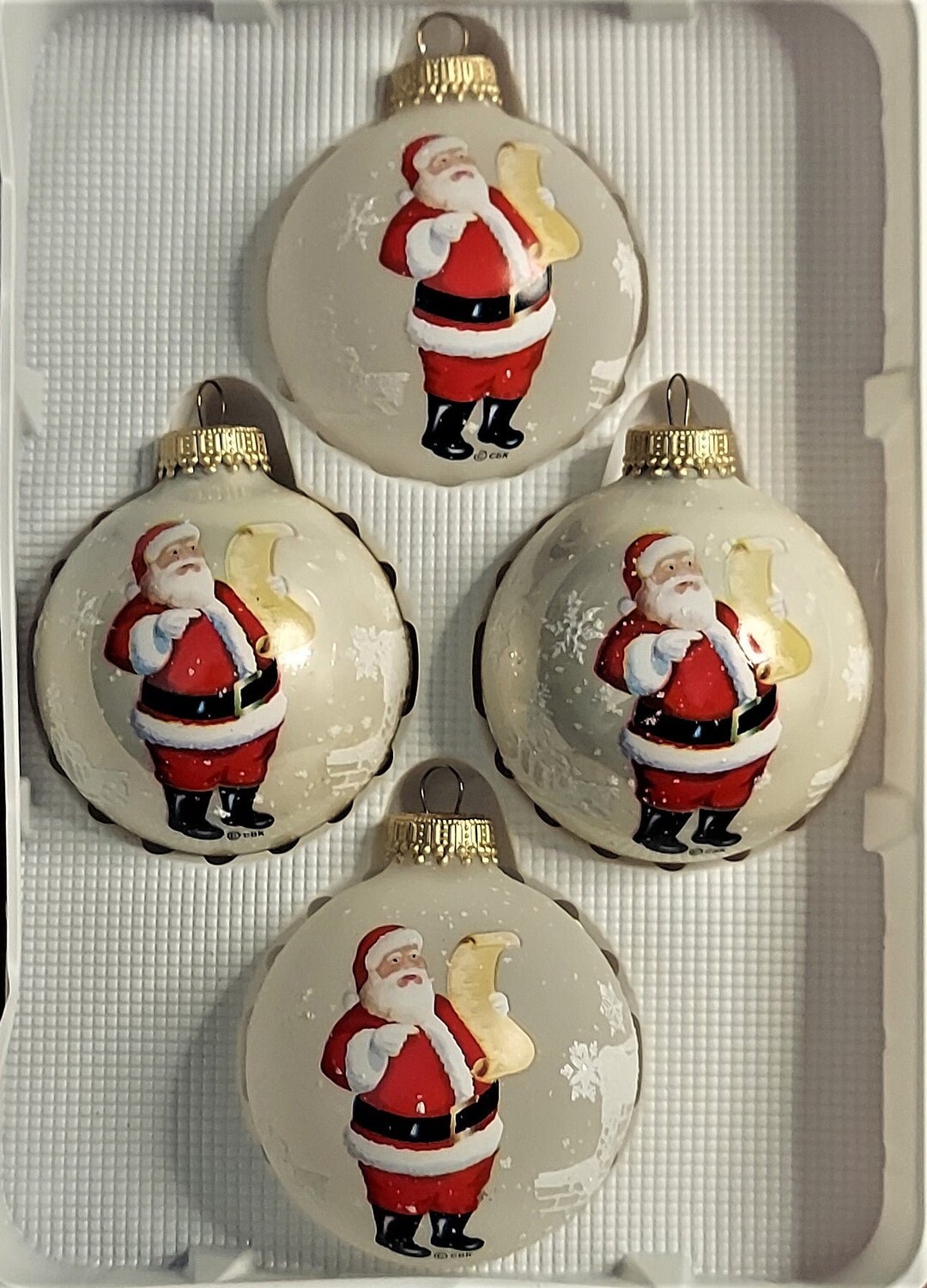 Krebs Vintage Christmas Ornaments With Santa Checking List 4 Etsy