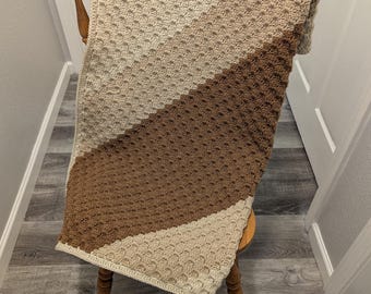 Neutral Colored Crochet Throw Blanket | Cozy Baby Blanket for All Decor