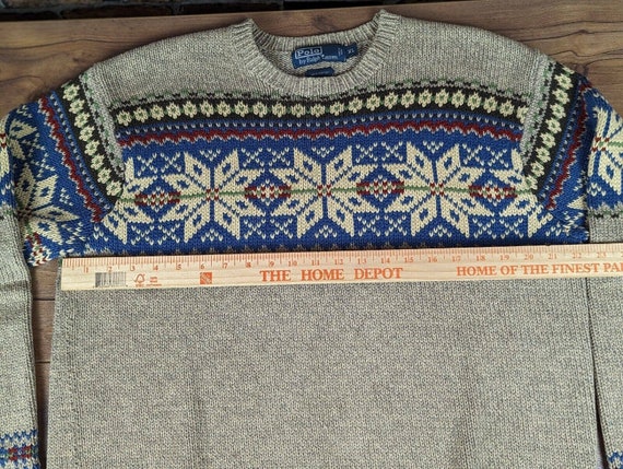 Vintage 90s Ralph Lauren Polo Fair Isle Snowflake… - image 7