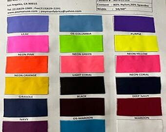 Versatile Nylon Spandex 4-Way Stretch Matte Tricot Color Card | Spandex Palace