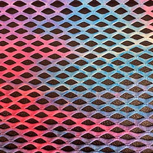 Stretch Polyester Spandex Fabric with Tie Dye Diamond Fish Net Design| Spandex Palace