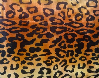 Leopard 4-Way Stretch Tie Dye Hologram Polyester Fabric|Spandex Palace