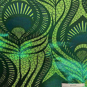 Peacock Magic Eye Design Nylon Spandex Foil Fabric | Spandex Palace