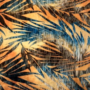 Palm Tree Floral Burnout Stretch Velvet Spandex Fabric