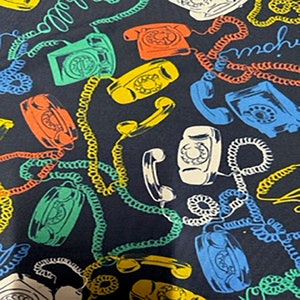 Swimwear Polyester Spandex Tricot with Phone Paper Print Design | Spandex Palace