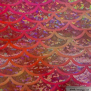 Shell Jumbo Hologram Tie Dye Stretch Nylon Spandex Tricot Fabric | Spandex Palace