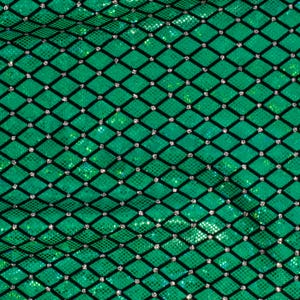 Diamond Flocking Hologram and Glitter on Stretch Nylon Spandex Tricot Fabric | Spandex Palace