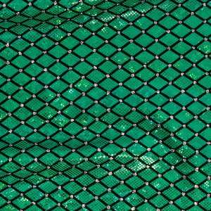 Diamond Flocking Hologram and Glitter on Stretch Nylon Spandex Tricot Fabric | Spandex Palace