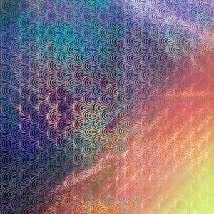 Rainbow Igloo Hologram 4-Way Stretch Polyester Fabric | Spandex Palace