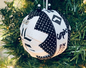 2023 Baseball-Inspired Quilted Christmas Ornament (Optional Charm)