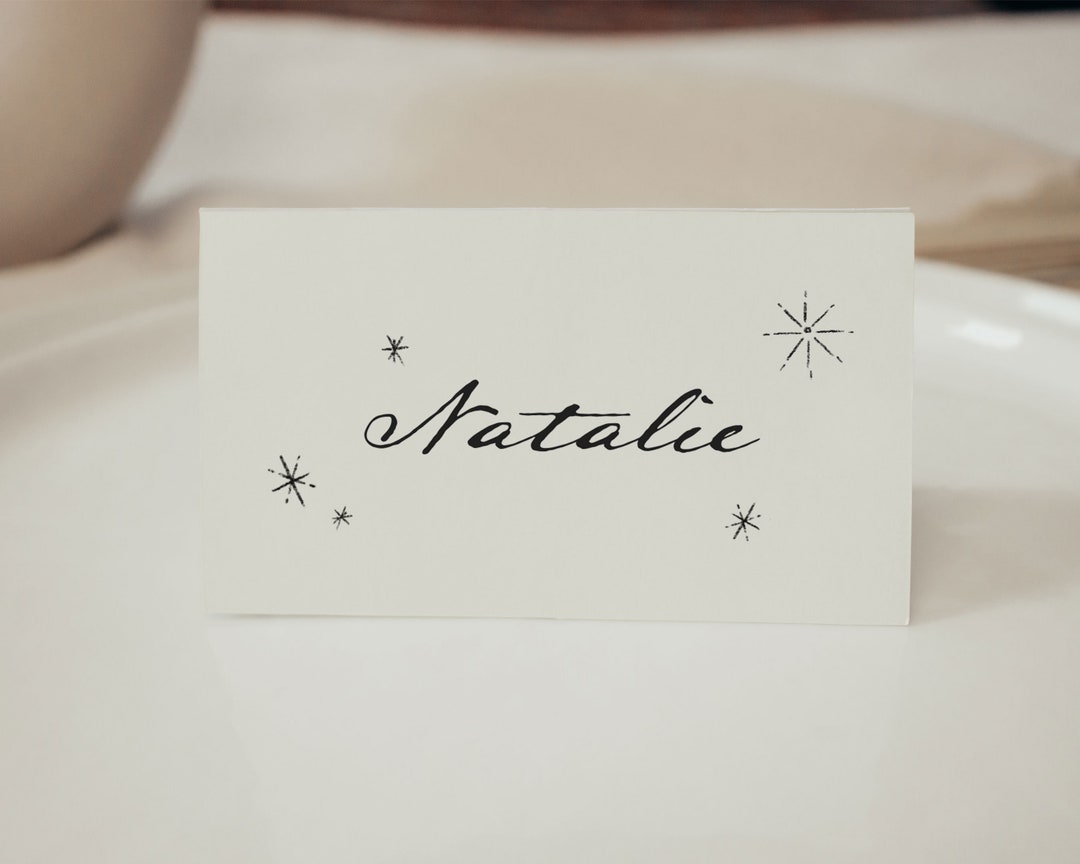 Editable Table Place Cards Template, Hand Drawn, Whimsical Name Cards ...