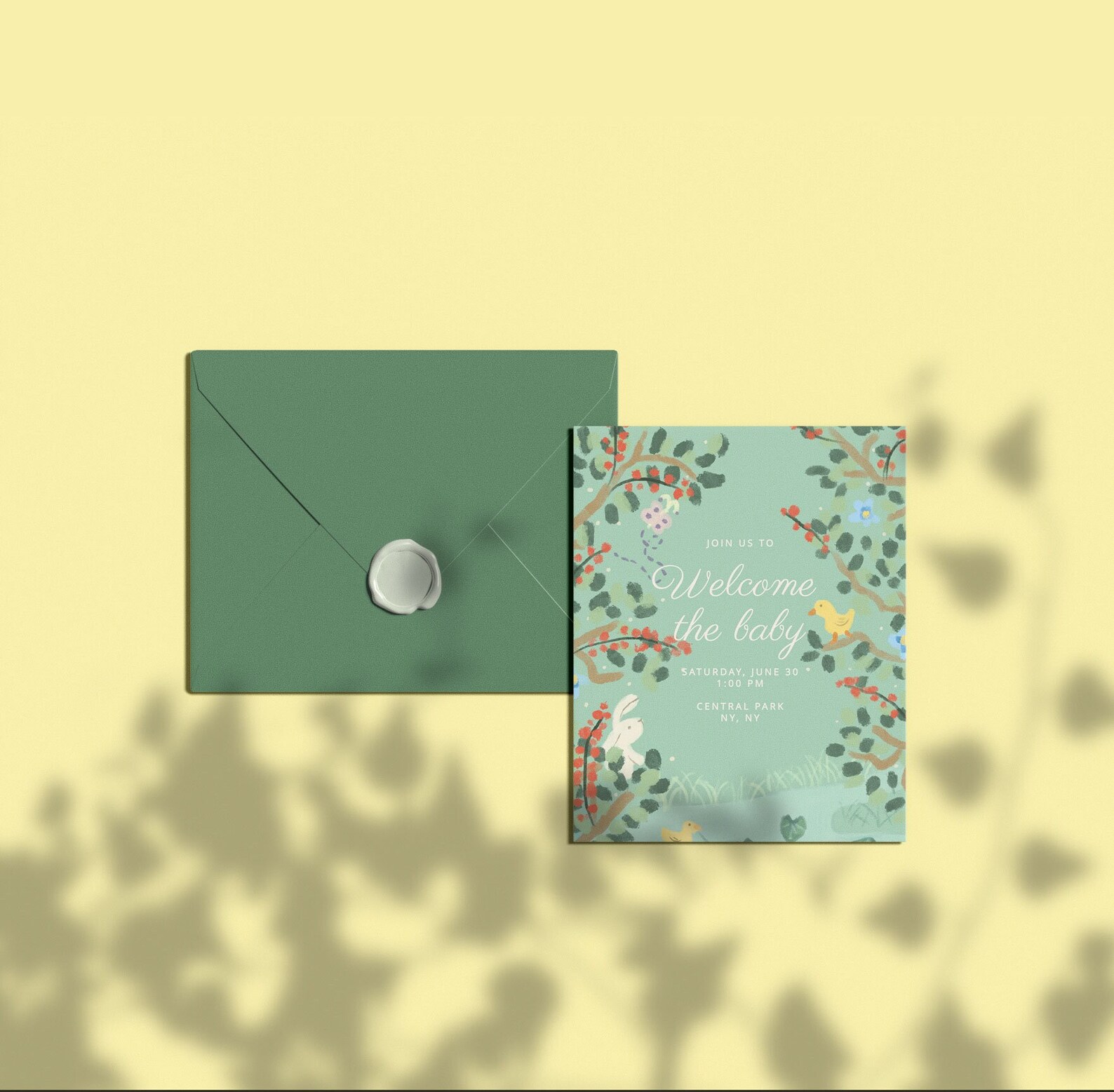 Editable Woodland Baby Shower Invitation Hand Drawn Forest Etsy