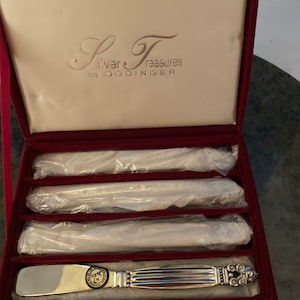 Godinger silverplate butter, jam, jelly knifes