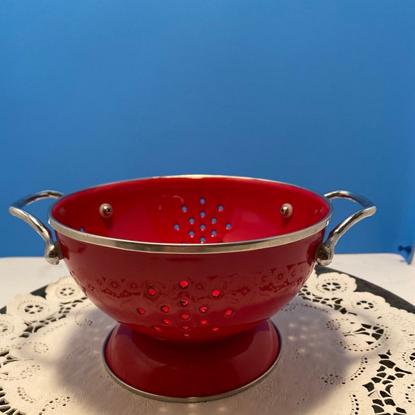 Small red colander