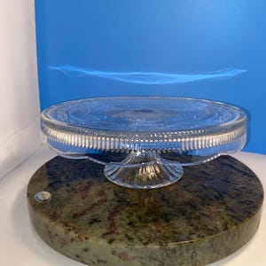 vintage skirted star 11 1/2” crystal cake plate.