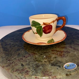 Franciscan hand decorated Apple cup and saucer made in California u.s.a.