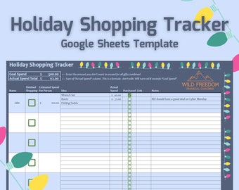 Holiday Shopping Tracker Google Sheet | Christmas Gift Planner (Digital)